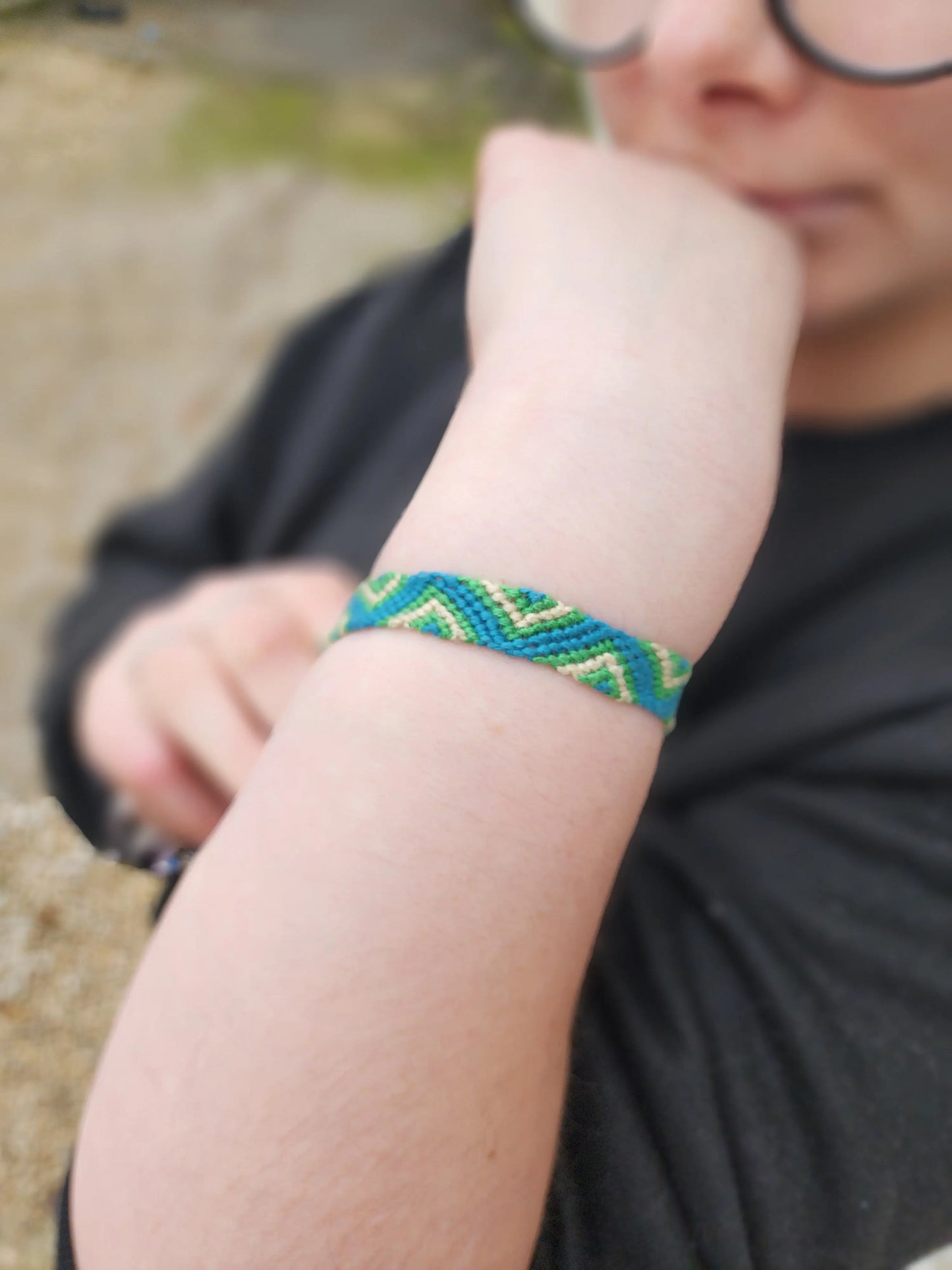 Bracelet Triangle – Vert & Bleu - Tiffany'sCrea